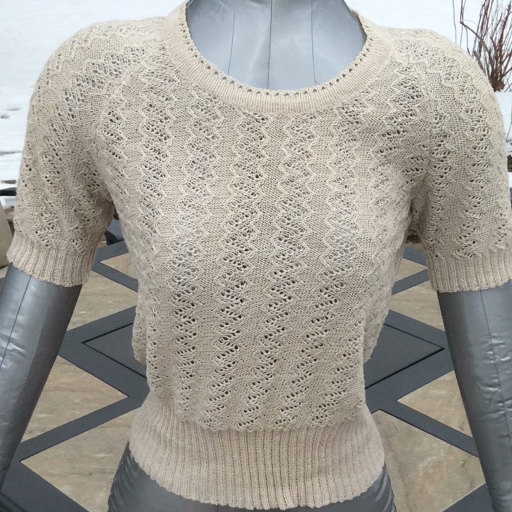NEW Crochet Linen  Sweater S Anthropologie Like